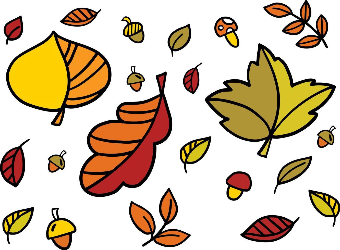 vector set of autumn leaves. vector illustrations