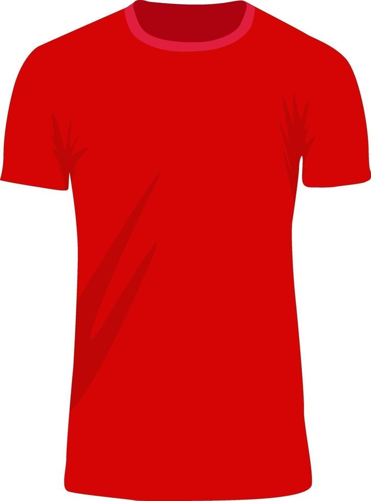 Red t-shirt, illustration, vector on a white background.