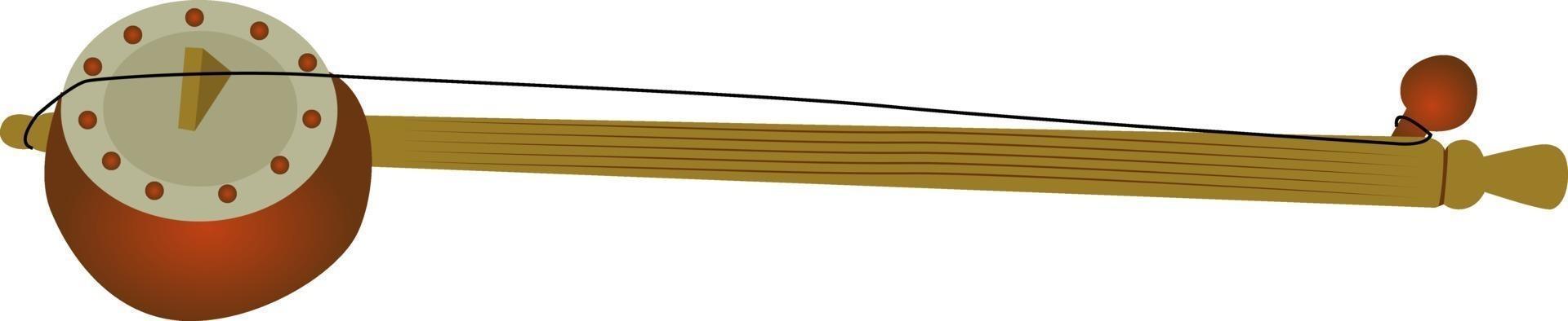 Tumbi instrument, illustration, vector on a white background.