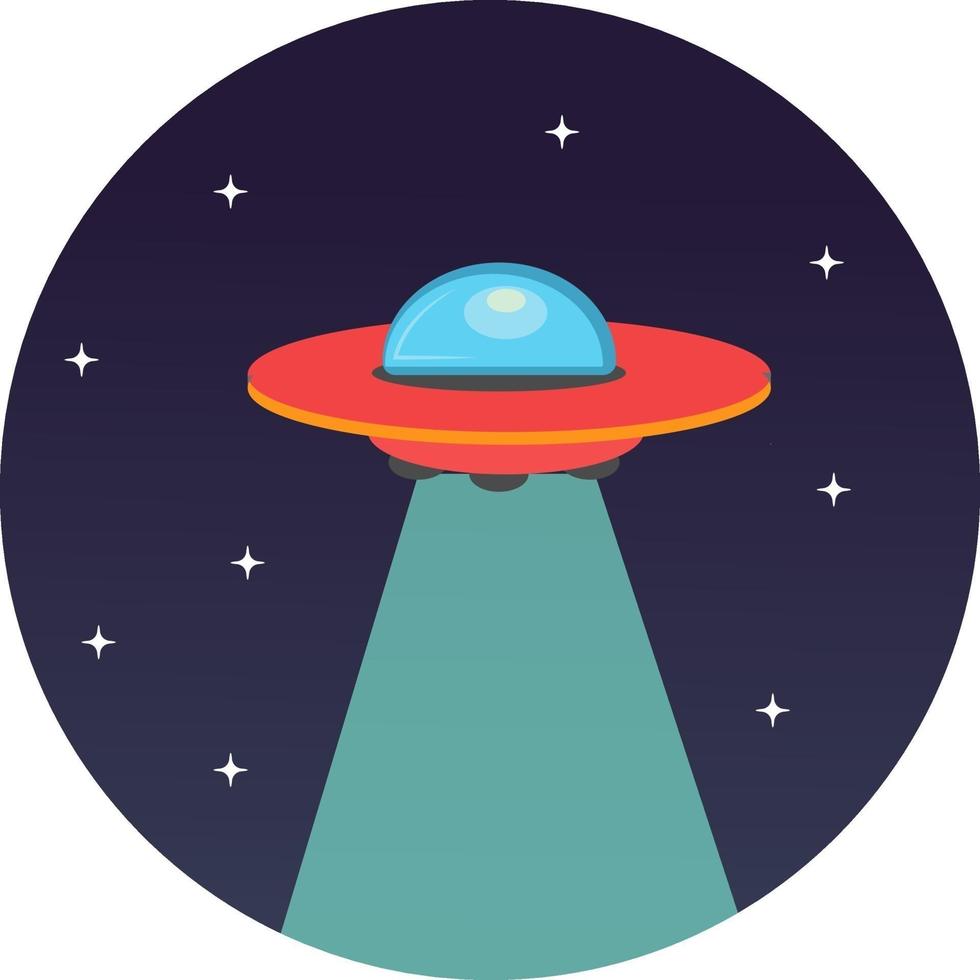 Space UFO, illustration, vector on a white background.