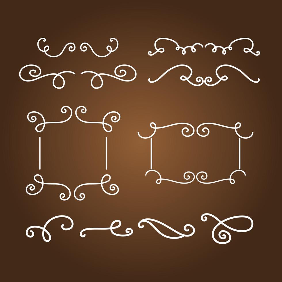 Hand drawn elements and monograms for weddings, Valentines day, holidays, baby design, birthday. vector