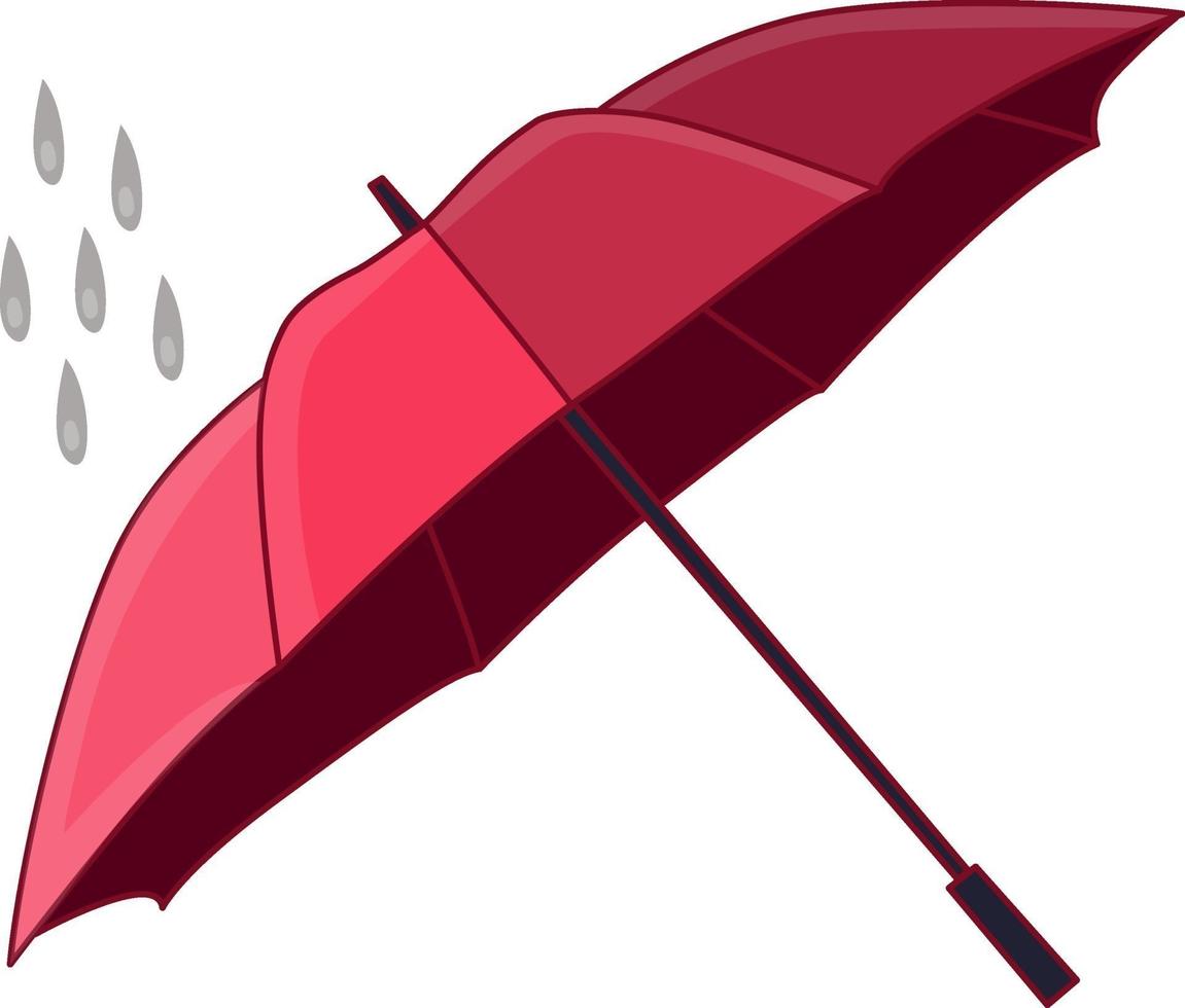 paraguas rojo, ilustración, vector sobre fondo blanco.