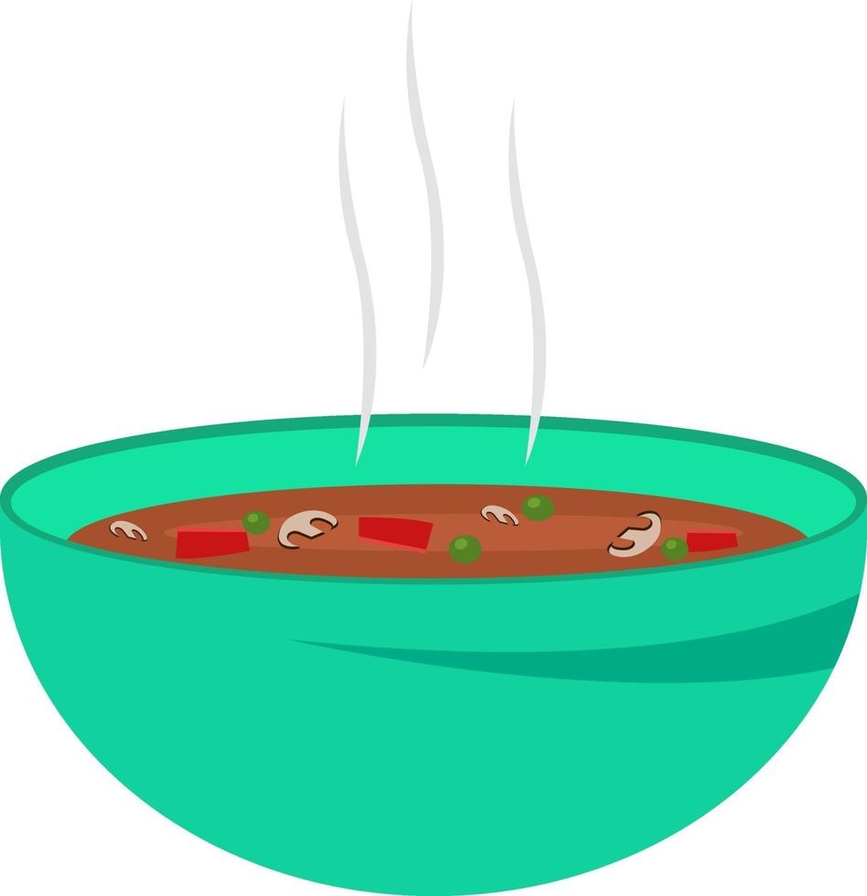 sopa de verduras, ilustración, vector sobre fondo blanco.