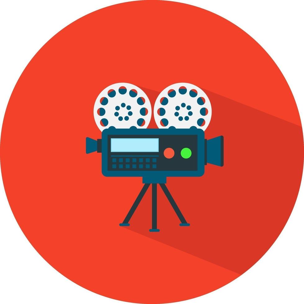 Old video camera, illustration, vector on a white background.