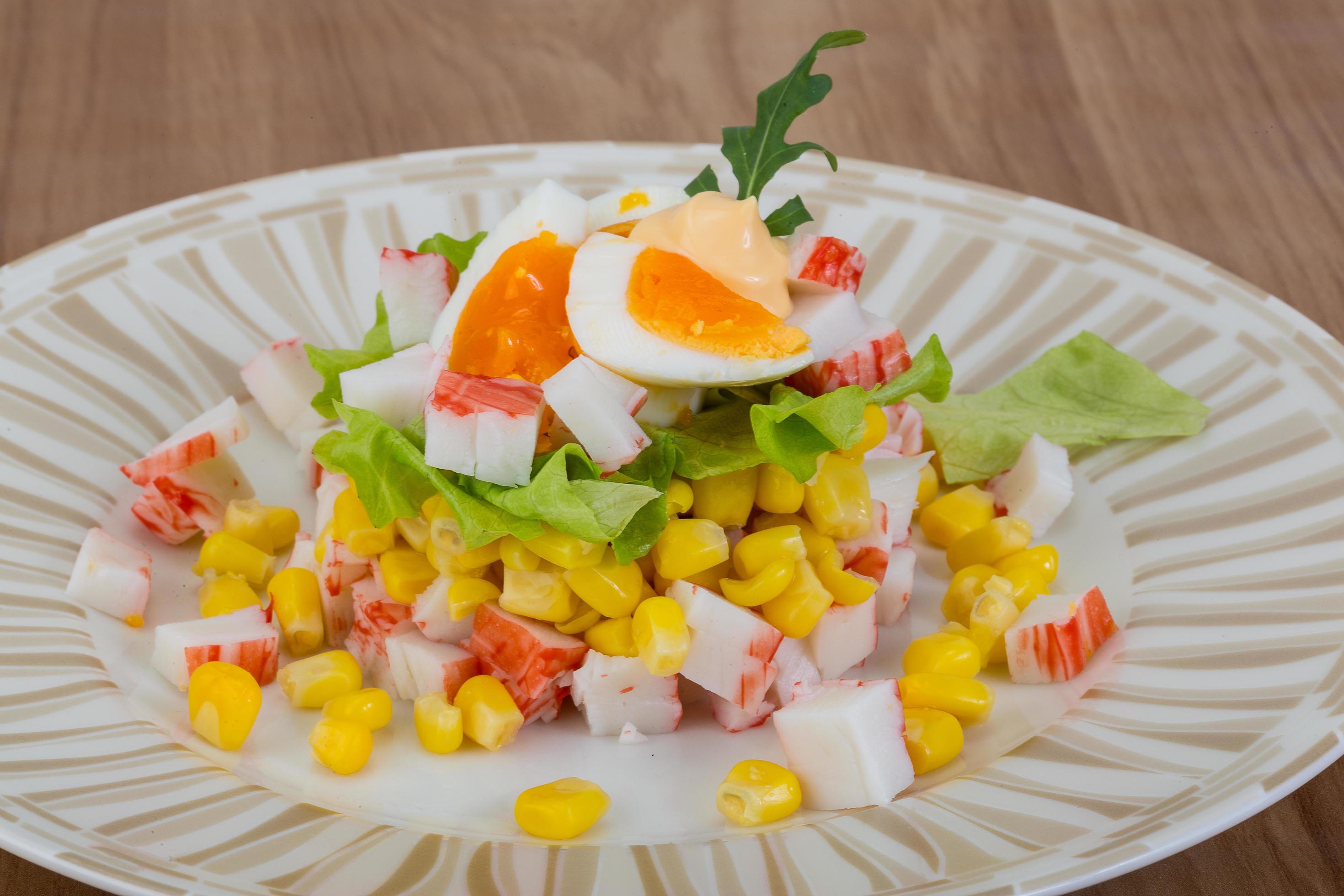 Crab sticks salad 12272556 Stock Photo at Vecteezy