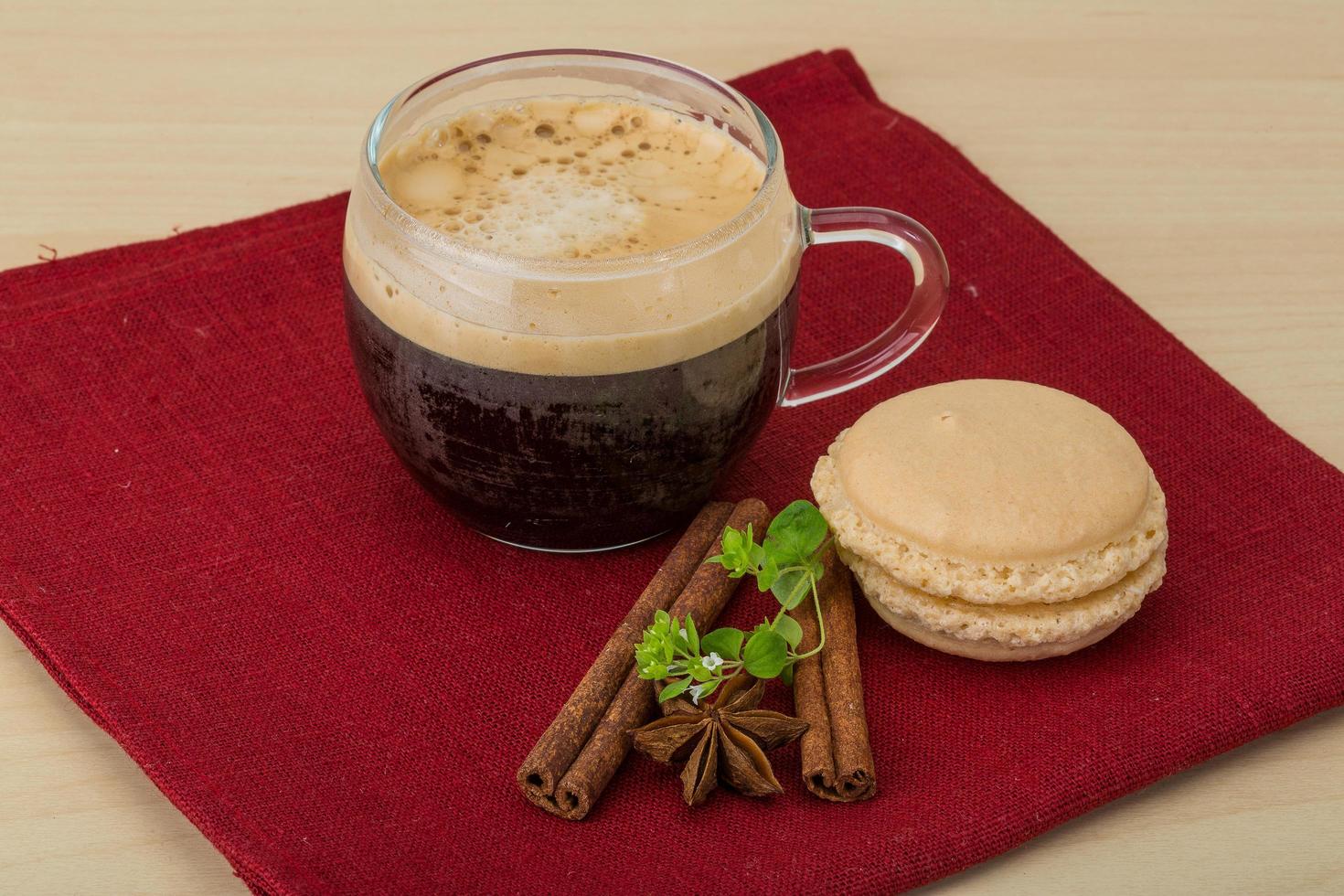 Coffee with macaroons photo