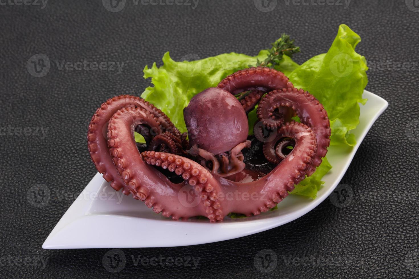 Boiled octopus with herbs photo