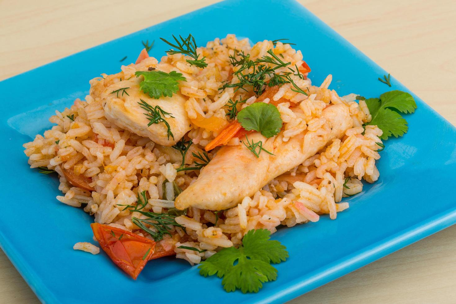 Fried rice with chicken photo