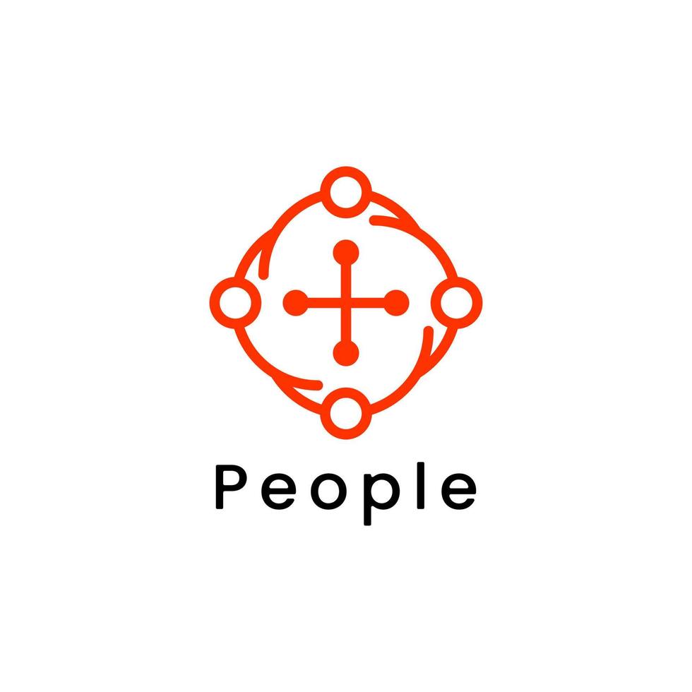 People icon logo design vector template