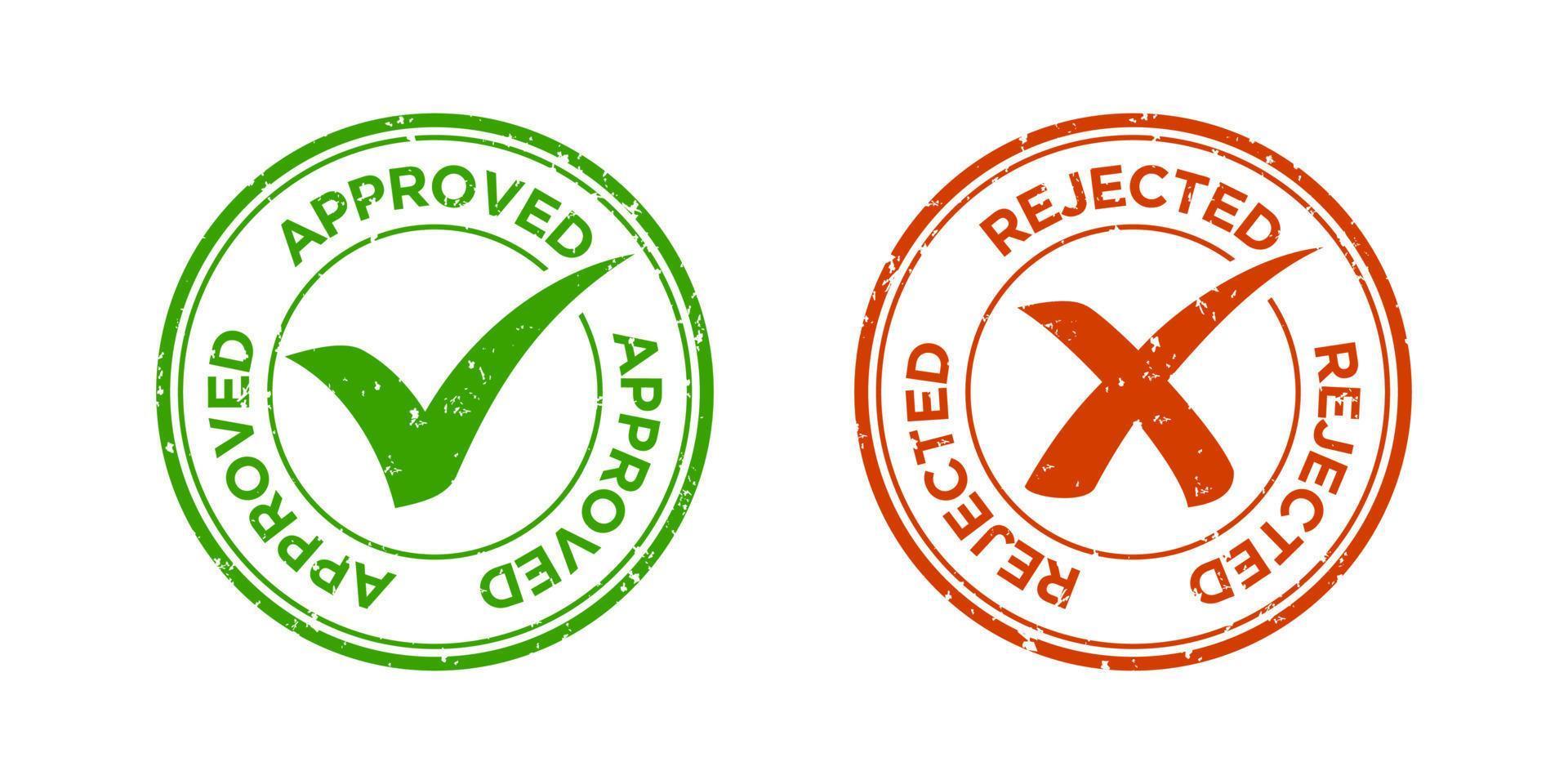 Approved and rejected stamp, design element suitable for websites, print design or app vector