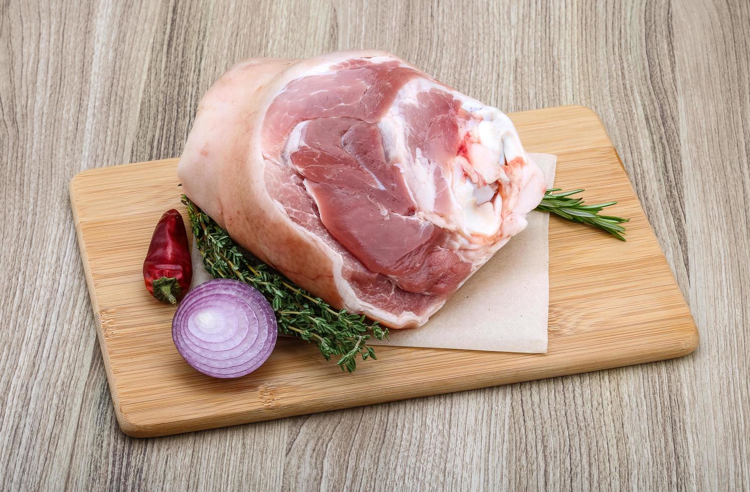 Raw pork knuckle photo