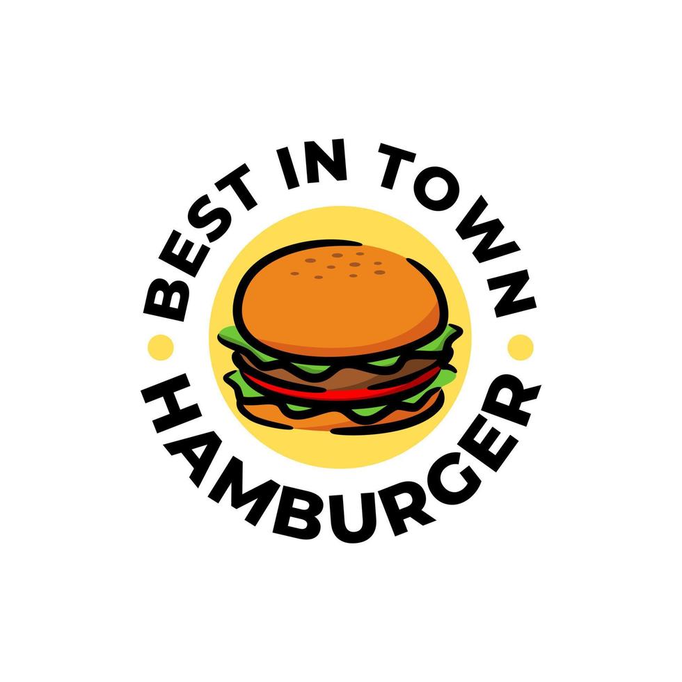 ilustración de una hamburguesa clásica. bueno para restaurante de hamburguesas o cualquier negocio relacionado con hamburguesas. vector