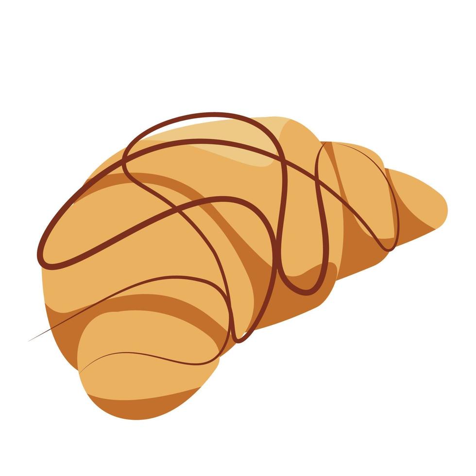 croissant apetitoso. dibujos animados de vector de croissant