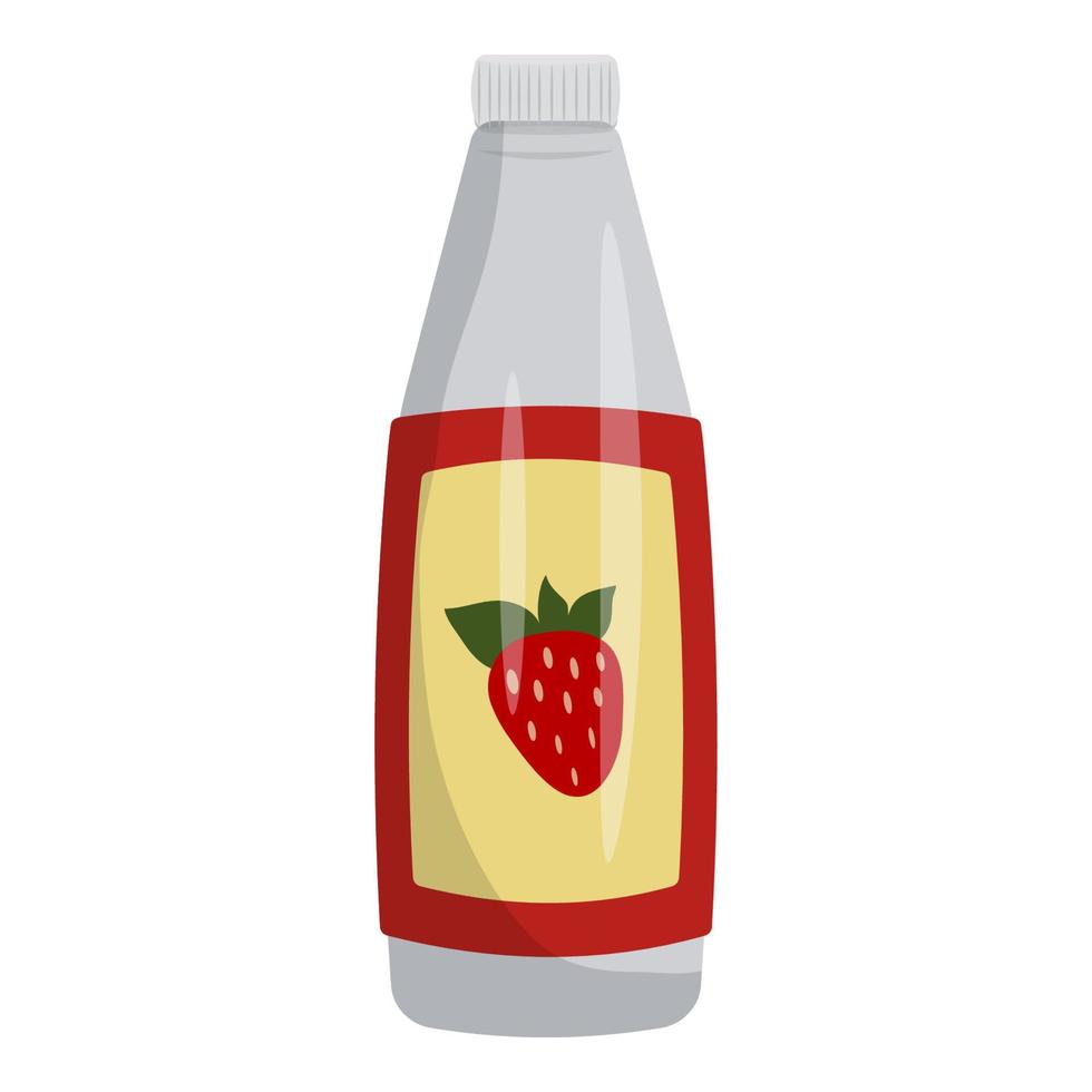 Strawberry jam in a bottle. Vector