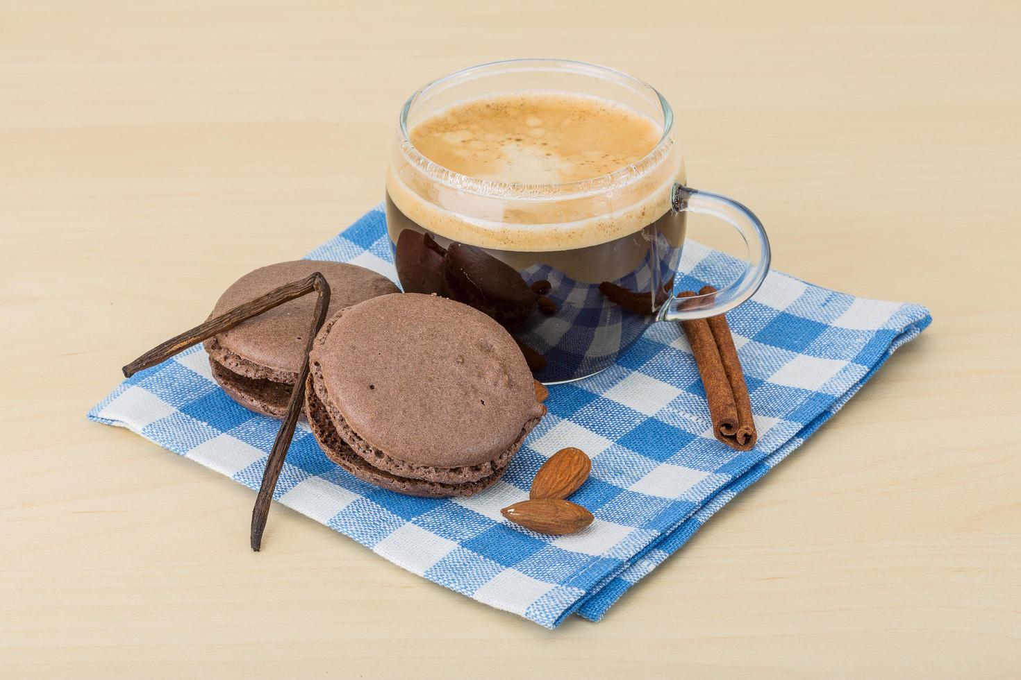 Coffee with macaroons photo