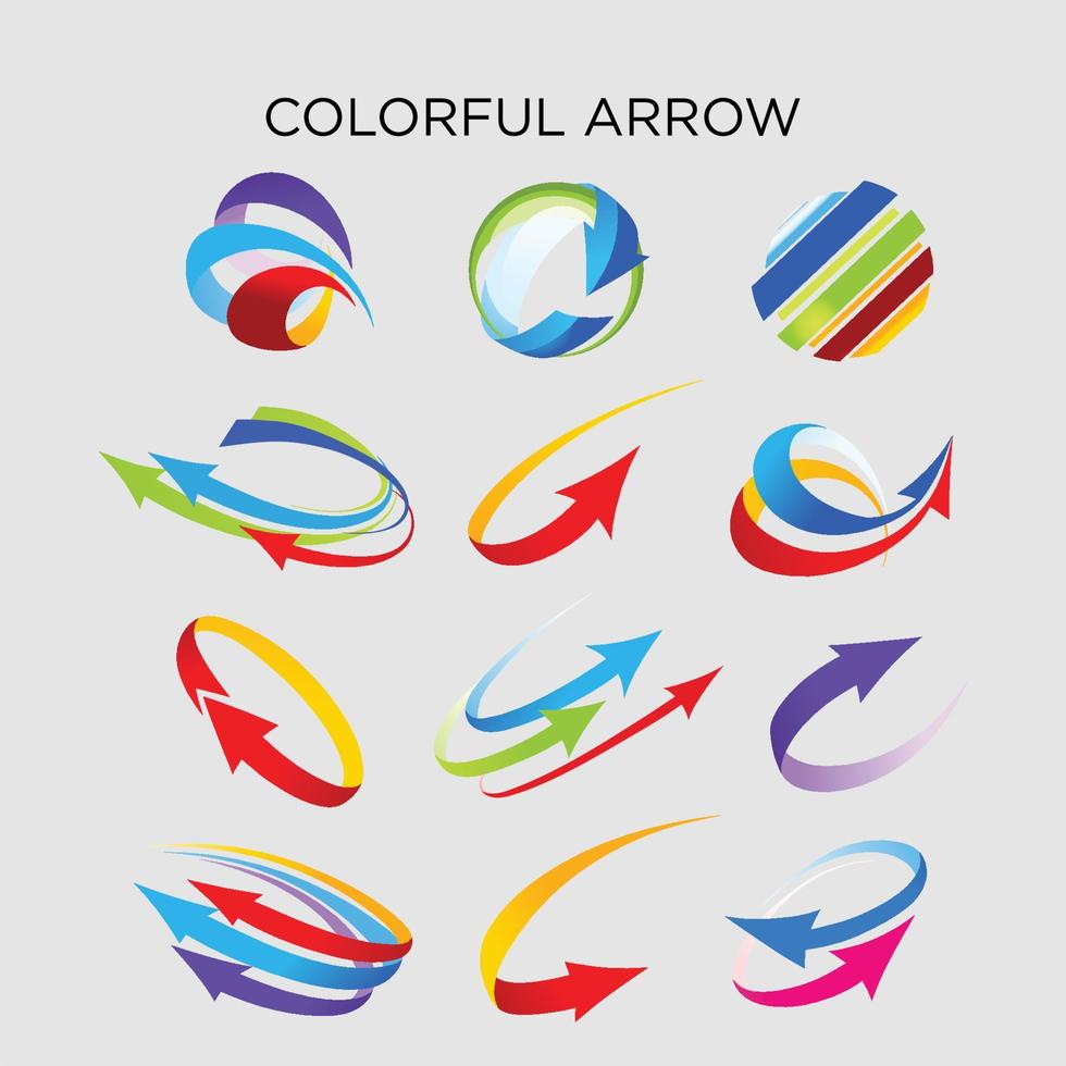 arrow company logo design ideas set vector