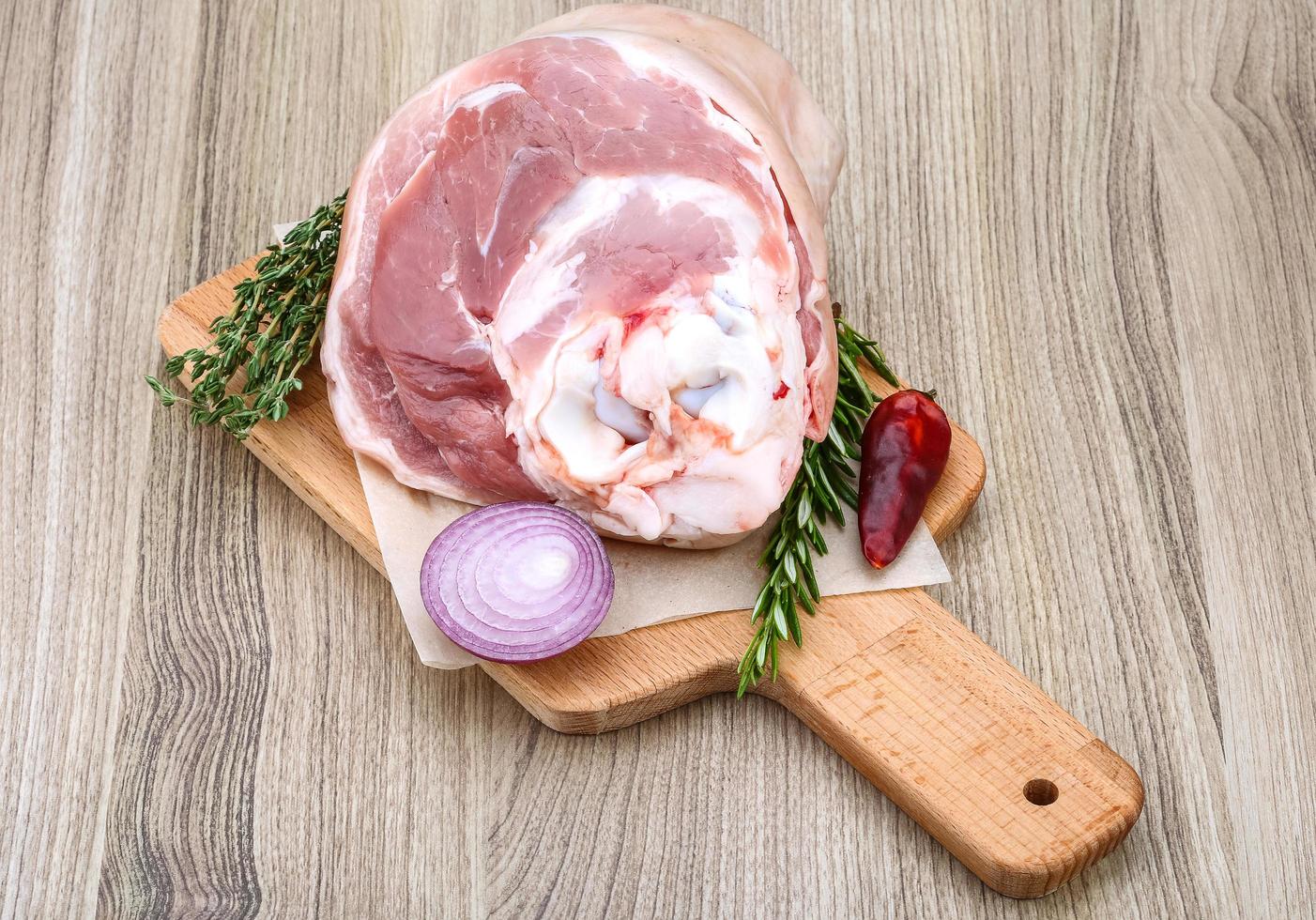 Raw pork knuckle photo