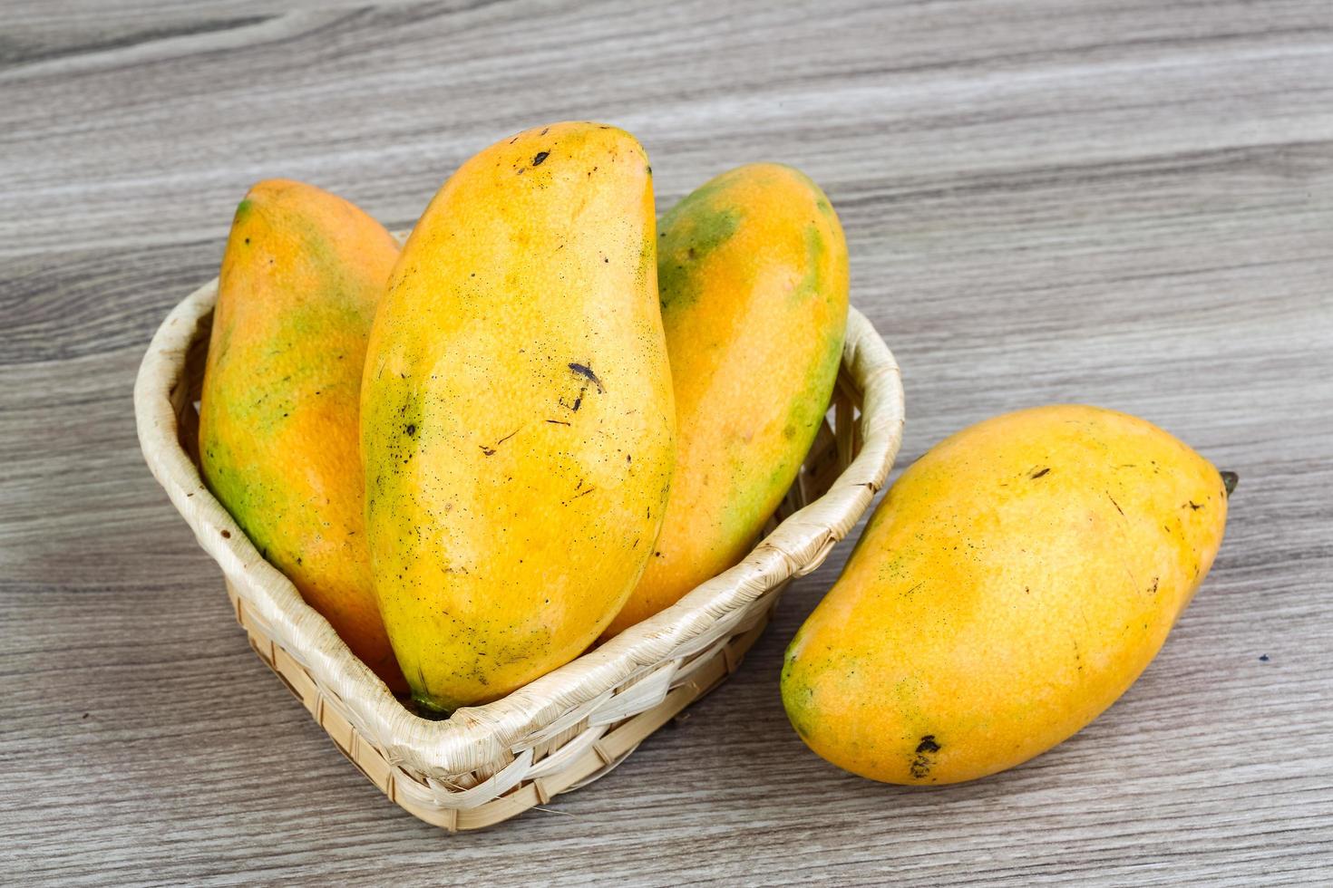 Ripe yellow mango photo