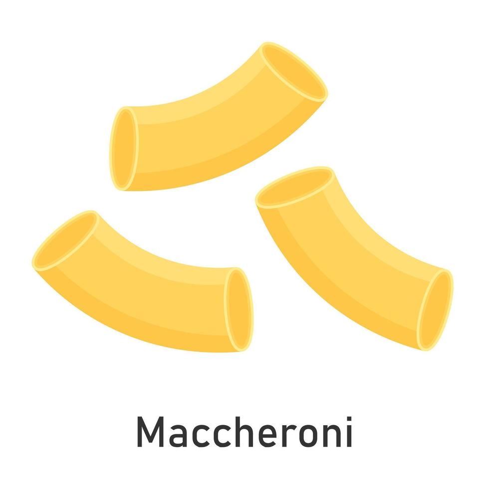 Maccheroni pasta. Restaurant pasta. For menu design, packaging. Vector illustration.