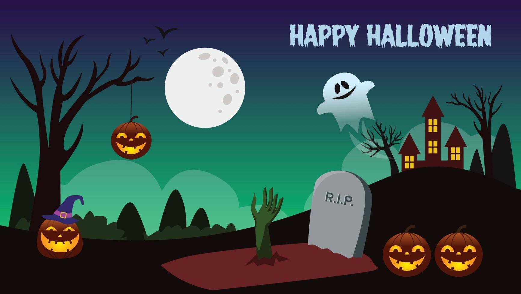 Happy Halloween Background Free Vector