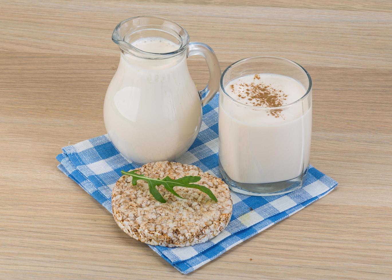 Kefir with crispbread photo