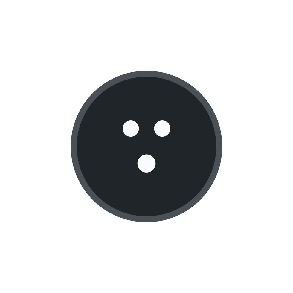 Black bowling ball with Flat design on a white background, Vector. vector