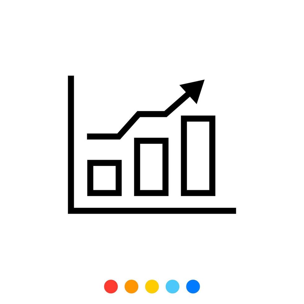 Graph chart icon, Vector and Illustration.