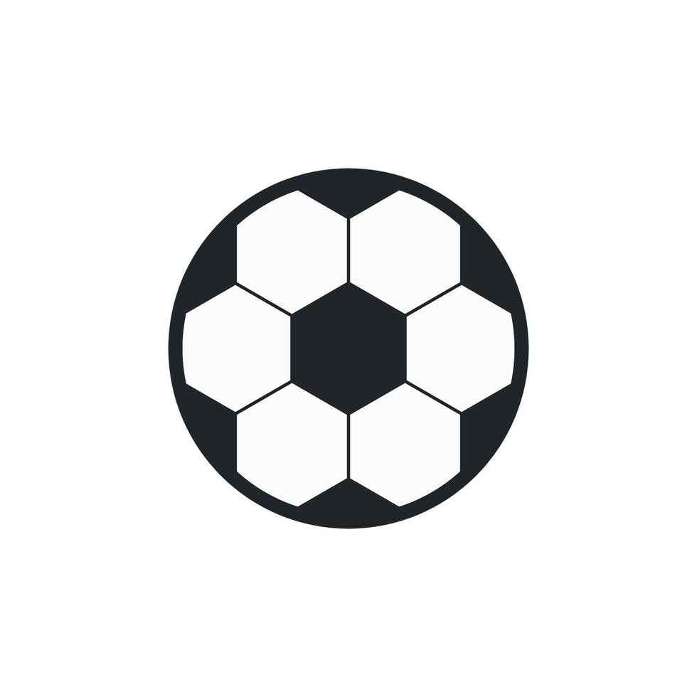 balón de fútbol con diseño plano sobre un fondo blanco, vector. vector