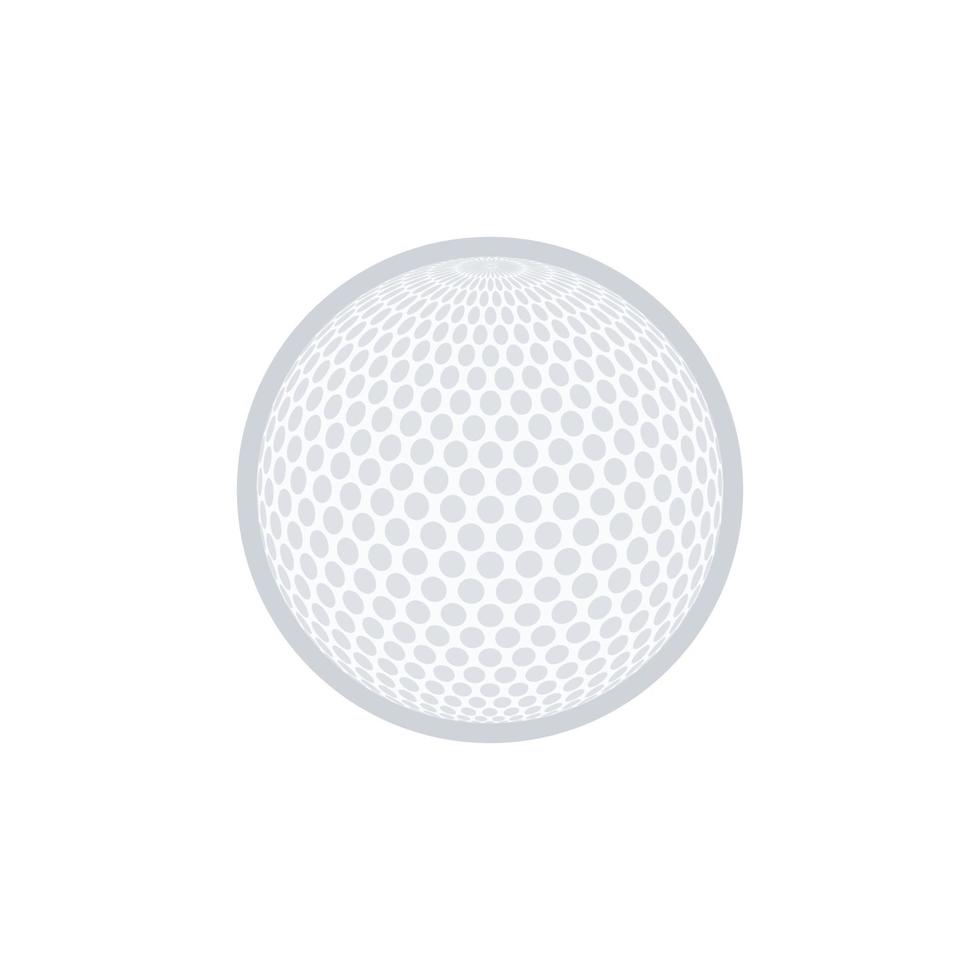 White golf ball with Flat design on a white background, Vector. vector
