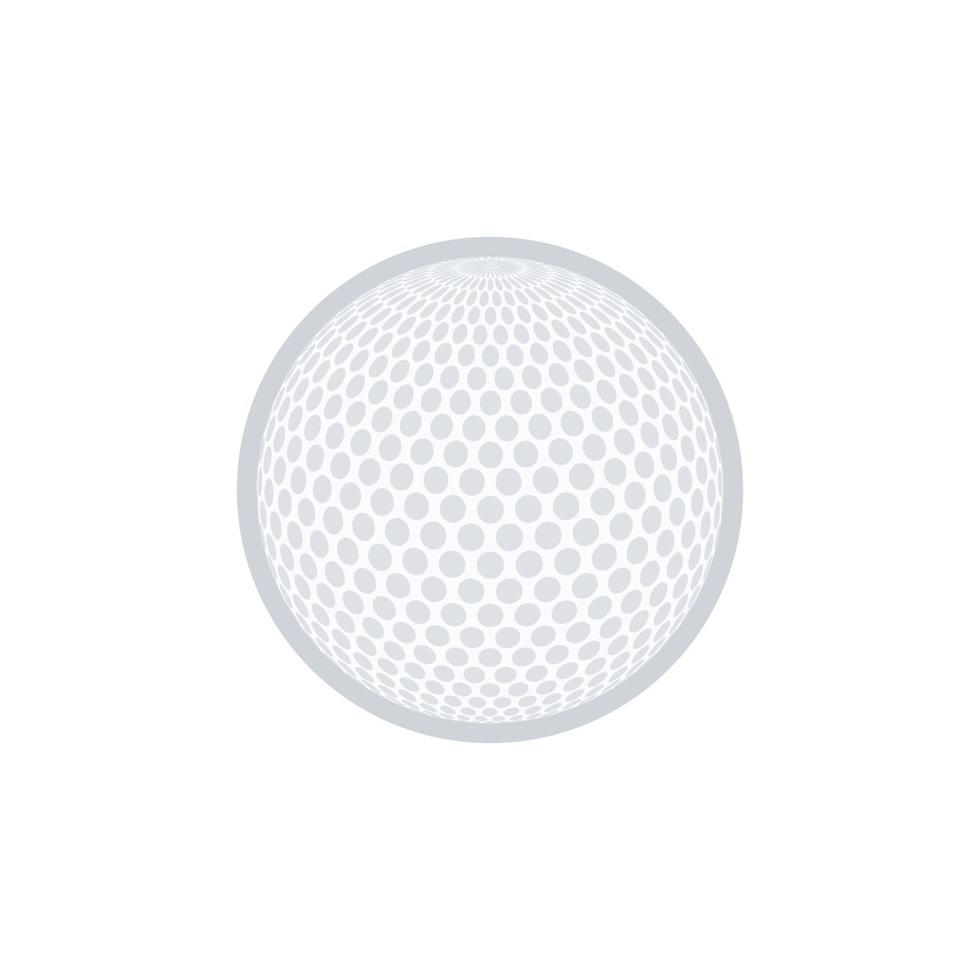 pelota de golf blanca con diseño plano sobre un fondo blanco, vector. vector