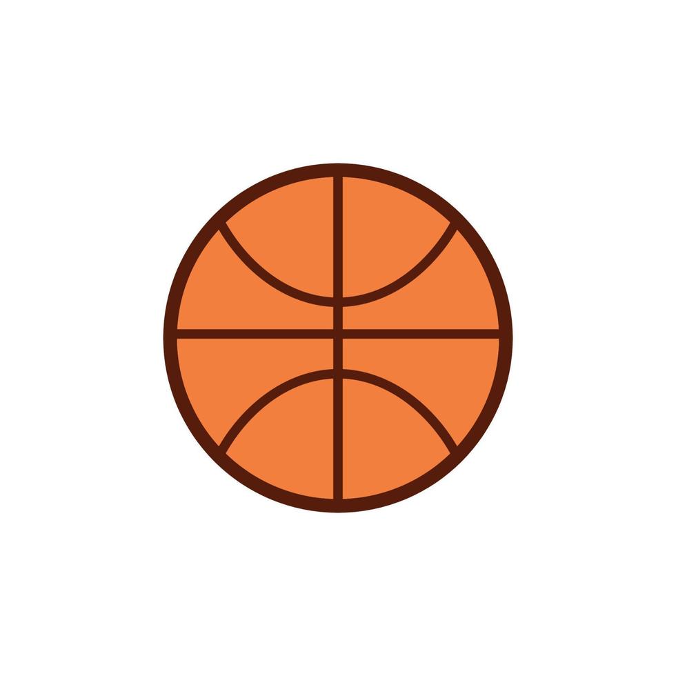 pelota de baloncesto con diseño plano sobre un fondo blanco, vector. vector