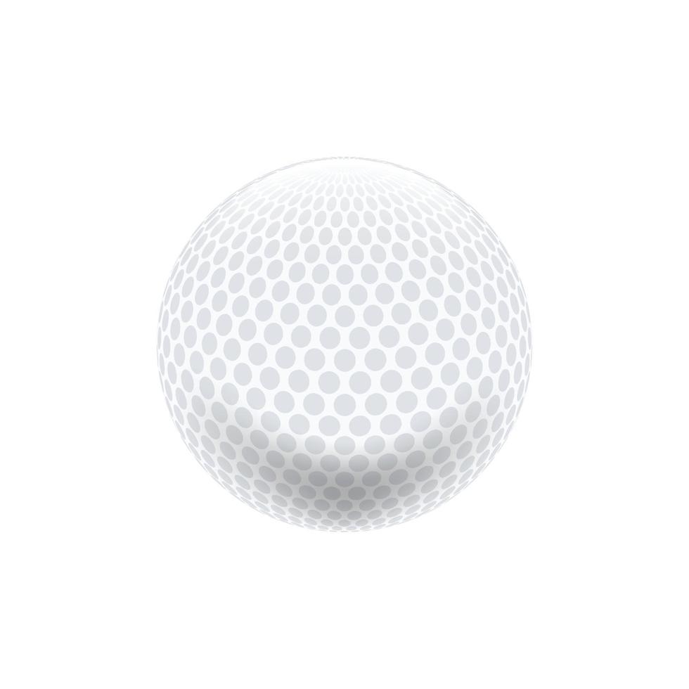 pelota de golf blanca sobre un fondo blanco, vector. vector