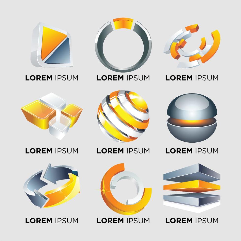 conjunto de ideas de diseño de logotipo de empresa vector