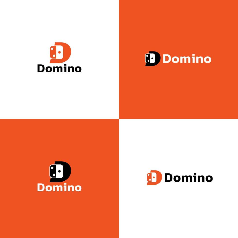 D letter logo - Domino logo design vector