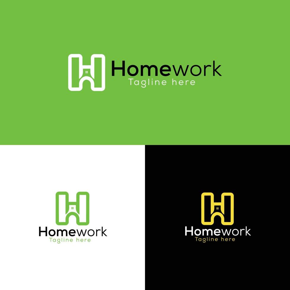 diseño de logotipo de tarea - logotipo de letra h - logotipo de inicio vector