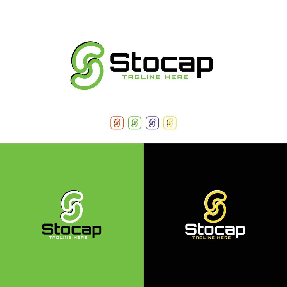 Stocap logo design - S  letter logo vector