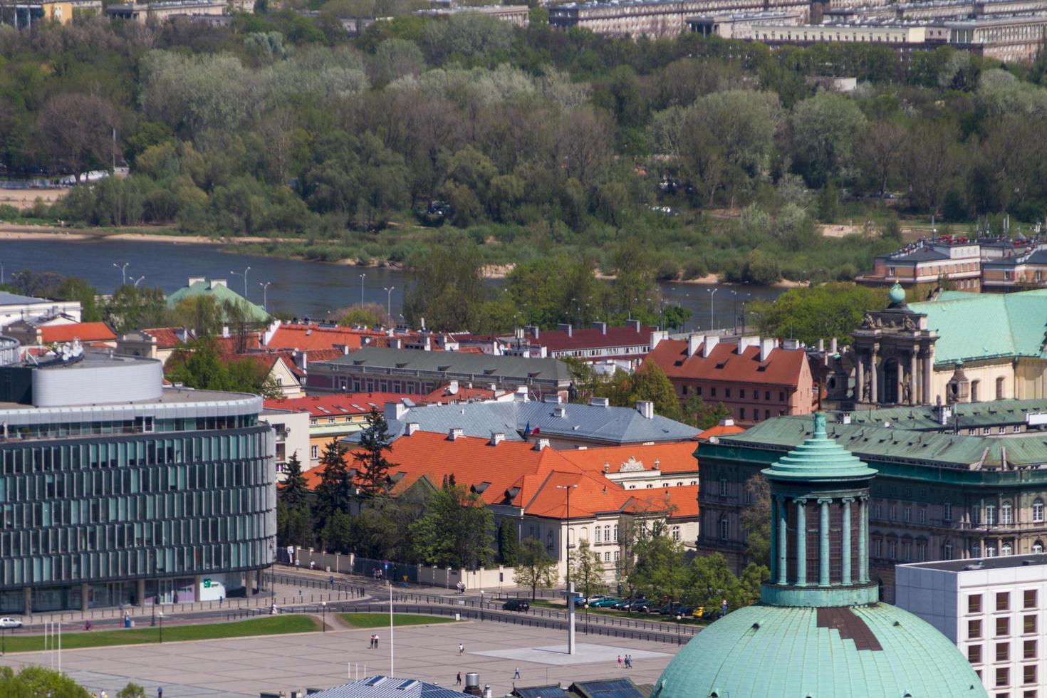 Warsaw skyline with warsaw towers photo