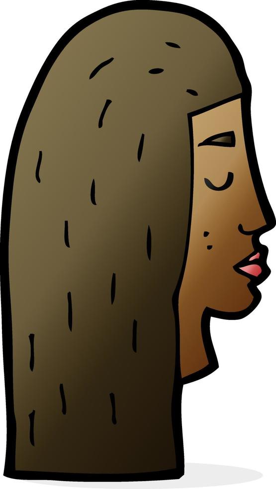 cartoon female face profile vector