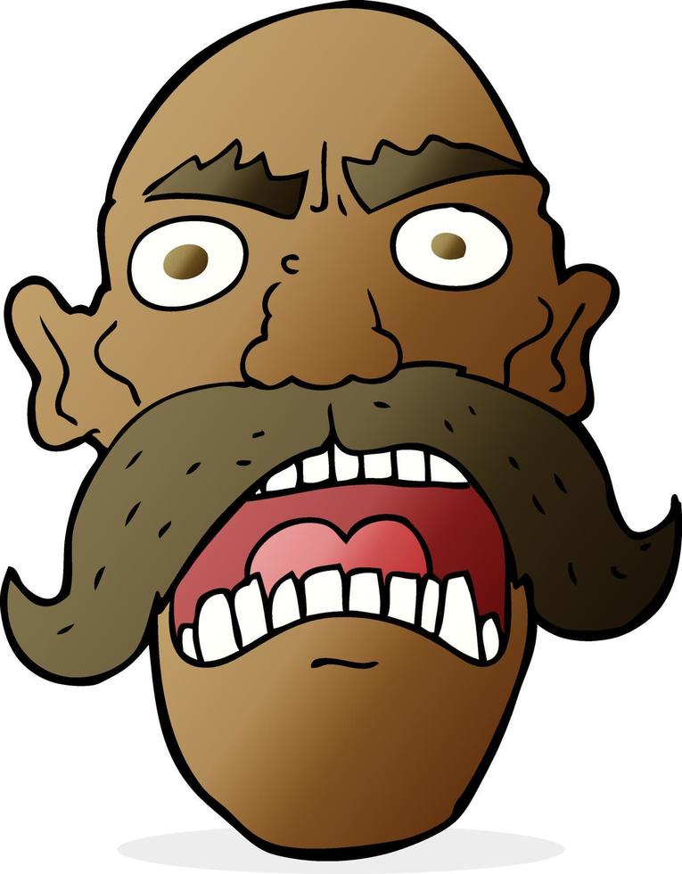 cartoon angry old man vector