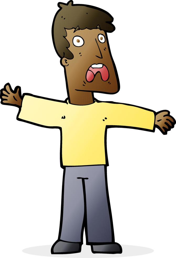 cartoon frightened man vector