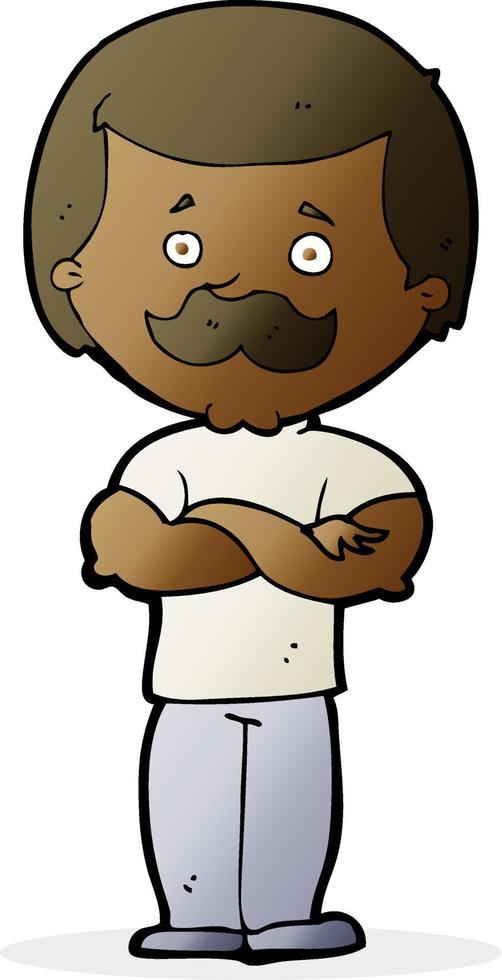 cartoon manly mustache man vector