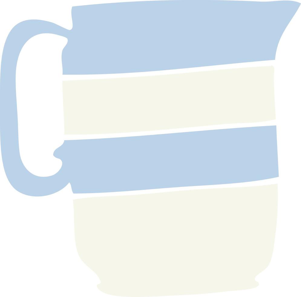 flat color illustration cartoon milk jug vector