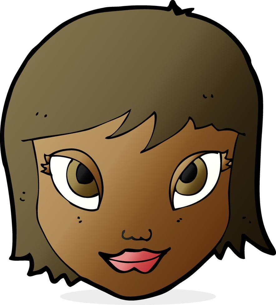 rostro femenino de dibujos animados vector