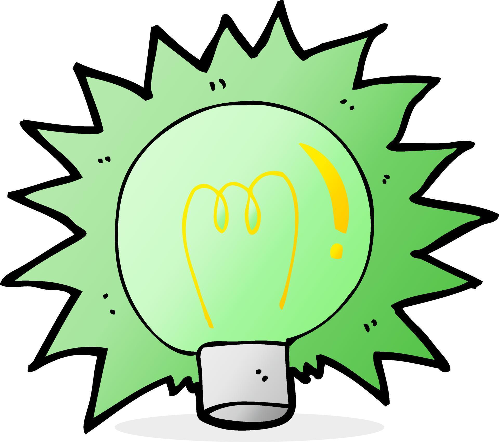 cartoon flashing green light bulb 12275621 Vector Art at Vecteezy