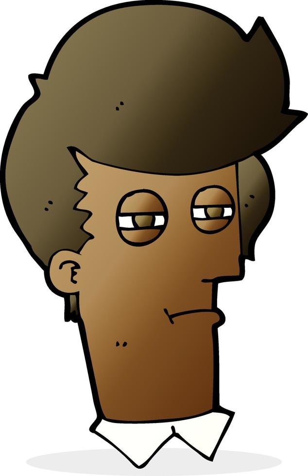 cartoon man with narrowed eyes vector