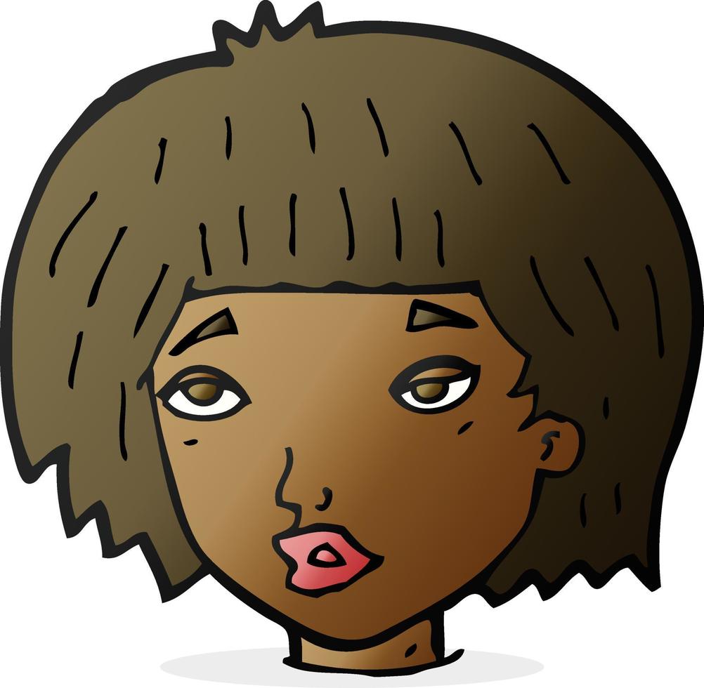 cartoon bored looking woman vector