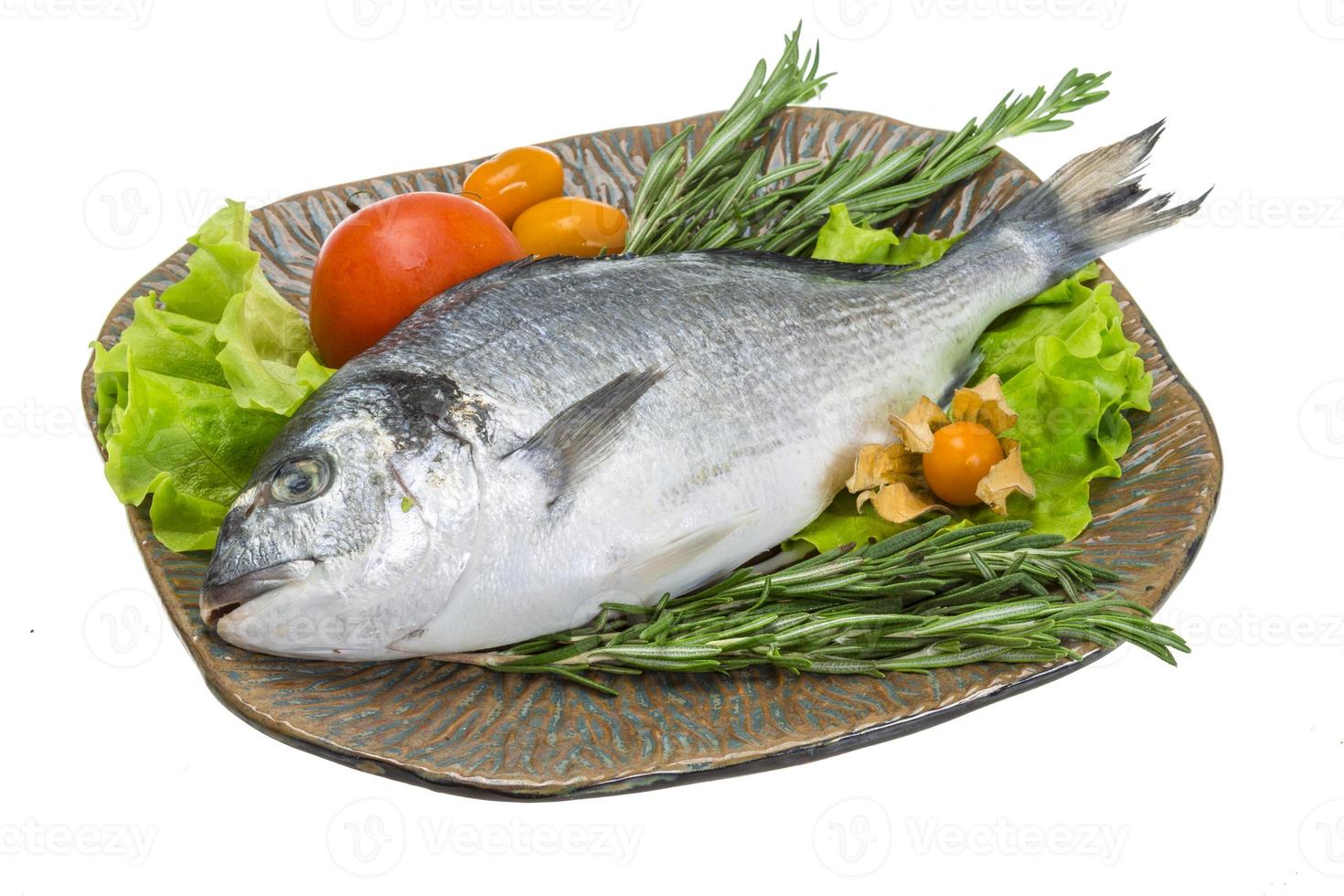 Raw dorado with herbs photo