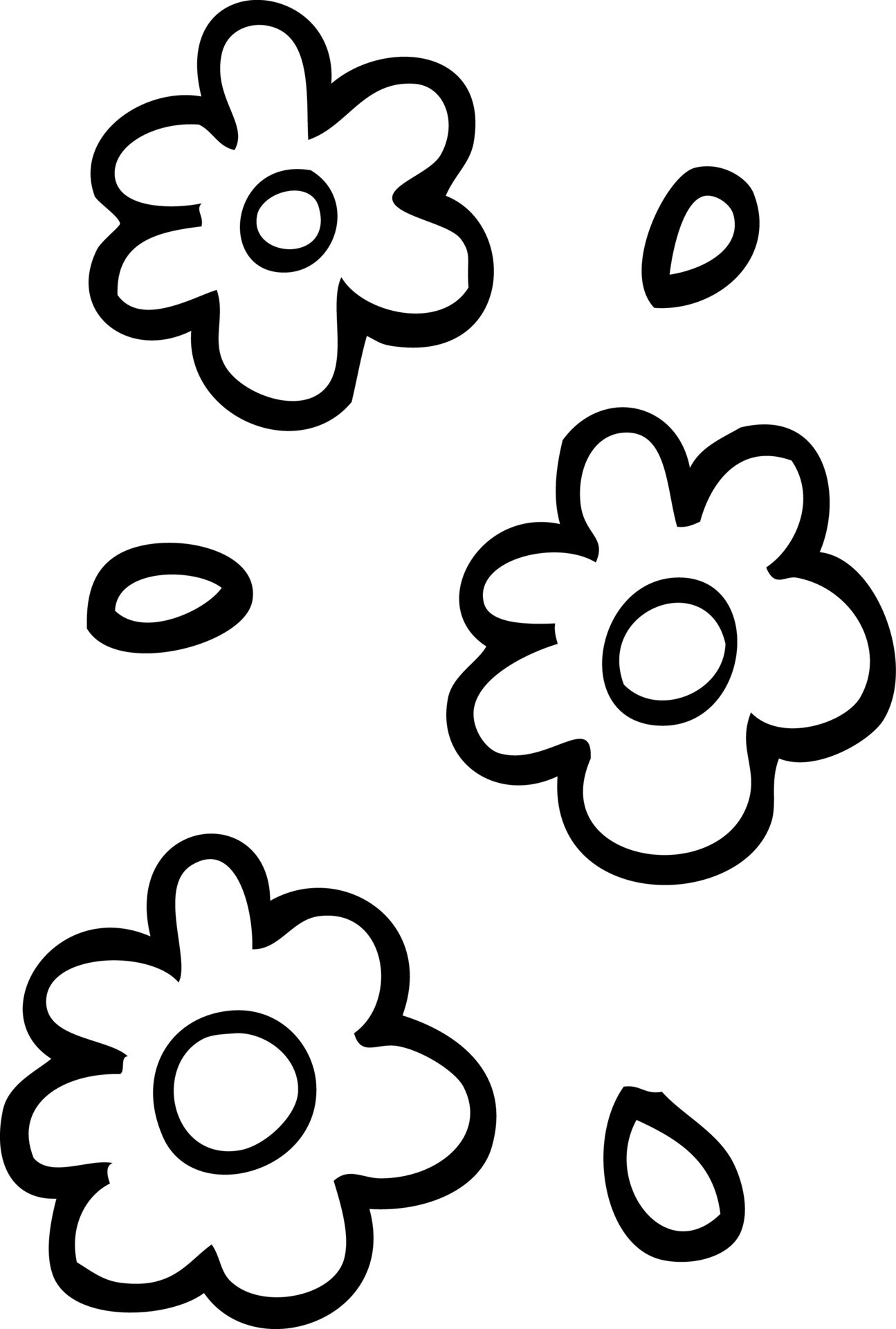 Flower Black And White Cartoon