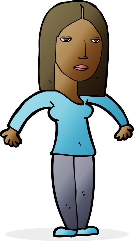 cartoon annoyed woman vector