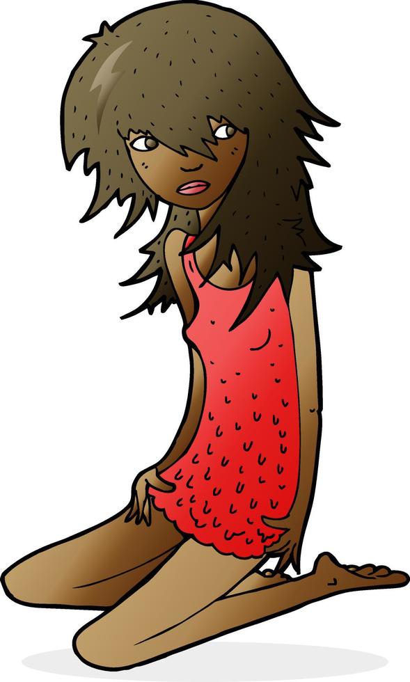 cartoon pretty girl vector